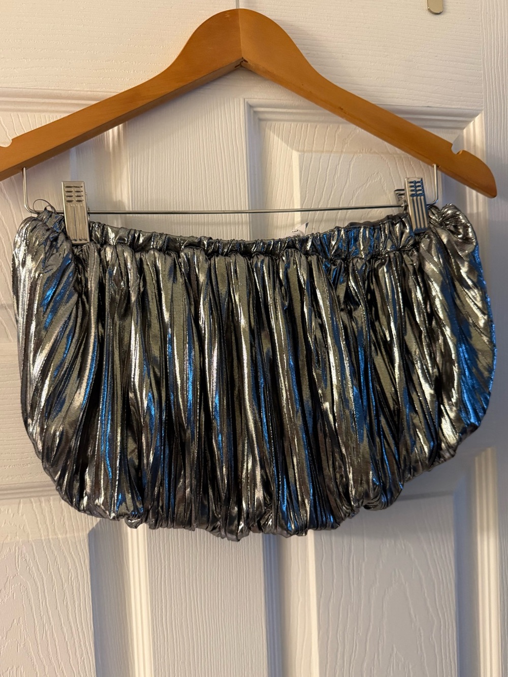 Mable Strapless Metallic Bubble Top - Picture 2 of 4